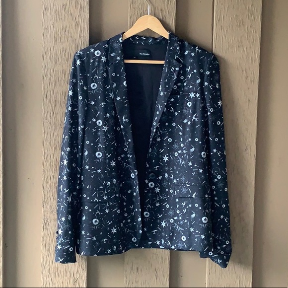 The Kooples Tattoo Print Black Crepe Blazer - Picture 5 of 16